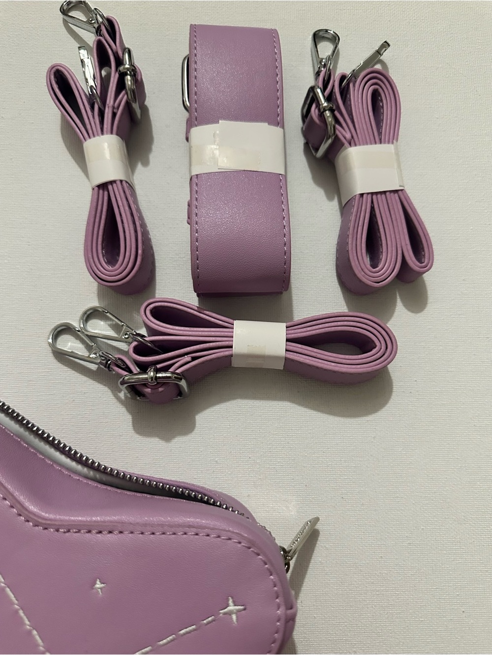Carmico Lavender & White Moon & Stars Convertible Bag Matching Mini Moon Wallet - Picture 12 of 16